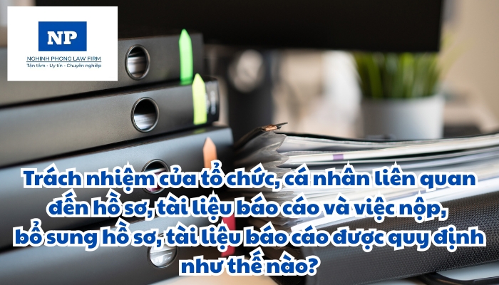 Trách nhiệm của tổ chức, cá nhân liên quan đến hồ sơ, tài liệu báo cáo và việc nộp, bổ sung hồ sơ, tài liệu báo cáo được quy định như thế nào?