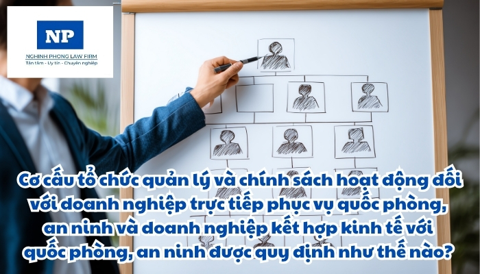 Cơ cấu tổ chức quản lý và chính sách hoạt động đối với doanh nghiệp trực tiếp phục vụ quốc phòng, an ninh và doanh nghiệp kết hợp kinh tế với quốc phòng, an ninh được quy định như thế nào?