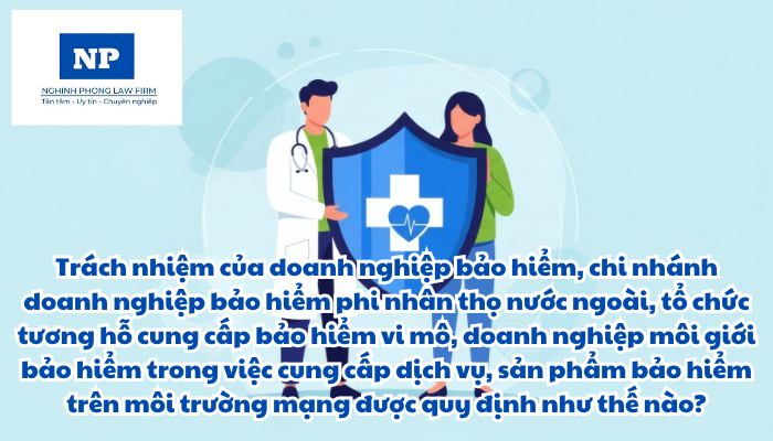 Trách nhiệm của doanh nghiệp bảo hiểm, chi nhánh doanh nghiệp bảo hiểm phi nhân thọ nước ngoài, tổ chức tương hỗ cung cấp bảo hiểm vi mô, doanh nghiệp môi giới bảo hiểm trong việc cung cấp dịch vụ, sản phẩm bảo hiểm trên môi trường mạng được quy định như thế nào?