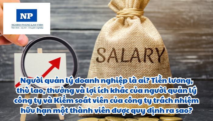 Người quản lý doanh nghiệp là ai? Tiền lương, thù lao, thưởng và lợi ích khác của người quản lý công ty và Kiểm soát viên của công ty trách nhiệm hữu hạn một thành viên được quy định như thế nào?