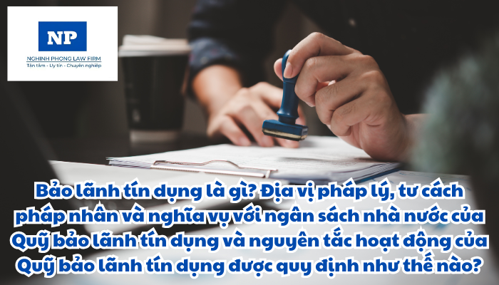 Bảo lãnh tín dụng là gì? Địa vị pháp lý, tư cách pháp nhân và nghĩa vụ với ngân sách nhà nước của Quỹ bảo lãnh tín dụng và nguyên tắc hoạt động của Quỹ bảo lãnh tín dụng được quy định như thế nào?