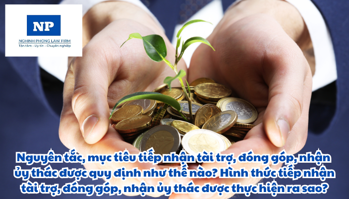 Nguyên tắc, mục tiêu tiếp nhận tài trợ, đóng góp, nhận ủy thác được quy định như thế nào? Hình thức tiếp nhận tài trợ, đóng góp, nhận ủy thác được thực hiện ra sao?