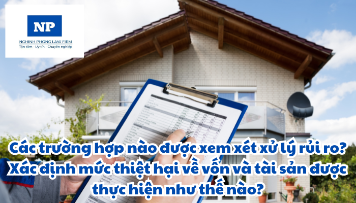 Các trường hợp nào được xem xét xử lý rủi ro? Xác định mức thiệt hại về vốn và tài sản được thực hiện như thế nào?