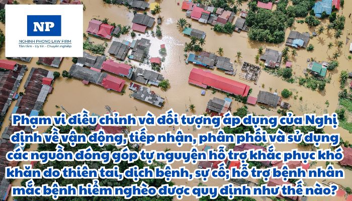 Phạm vi điều chỉnh và đối tượng áp dụng của Nghị định về vận động, tiếp nhận, phân phối và sử dụng các nguồn đóng góp tự nguyện hỗ trợ khắc phục khó khăn do thiên tai, dịch bệnh, sự cố; hỗ trợ bệnh nhân mắc bệnh hiểm nghèo được quy định như thế nào?