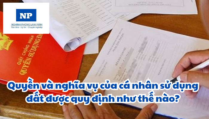 Quyền và nghĩa vụ của cá nhân sử dụng đất được quy định như thế nào?