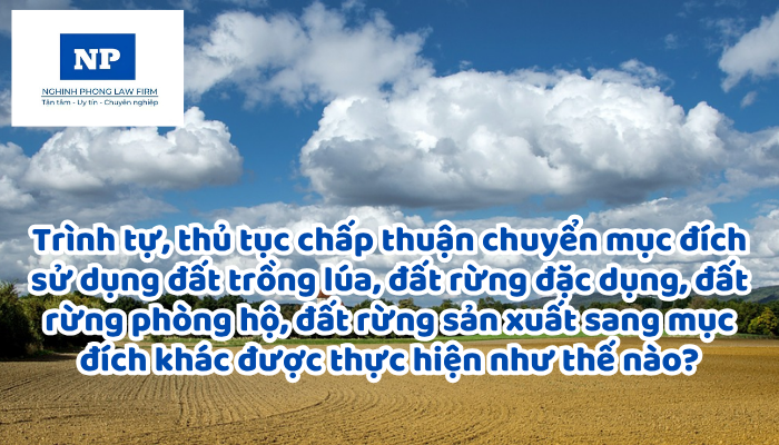 Trình tự, thủ tục chấp thuận chuyển mục đích sử dụng đất trồng lúa, đất rừng đặc dụng, đất rừng phòng hộ, đất rừng sản xuất sang mục đích khác được thực hiện như thế nào?